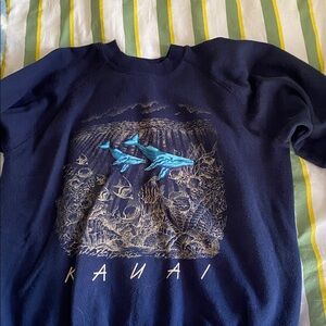 Vintage Navy Kauai whale  Sweatshirt